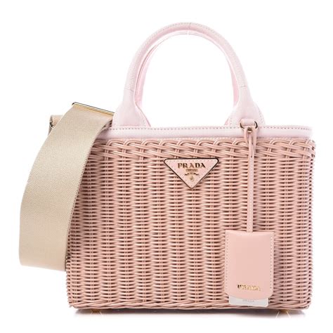 pink prada rattan purse